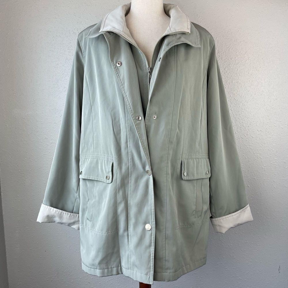 Croft & Barrow Full Zip Button Down Jacket Size L EUC